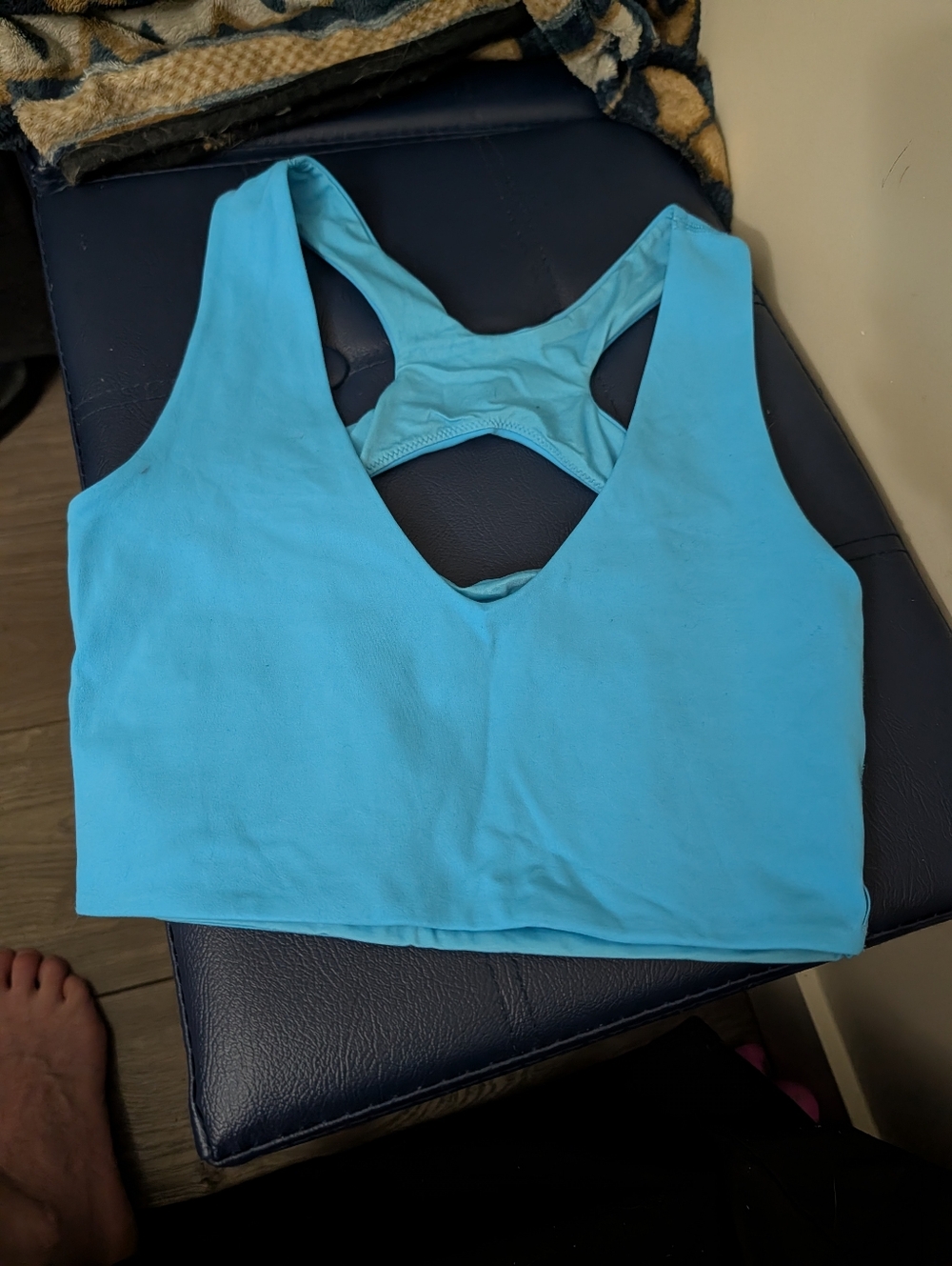 Blue Lululemon Sports Bra/Crop Top? Size Xs Perfect Condition